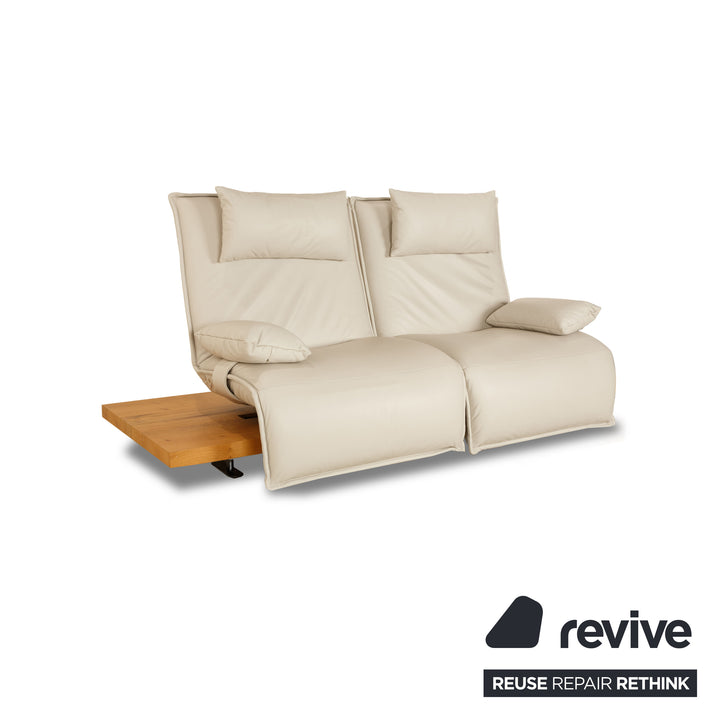 Koinor Free Motion Epos 3 Leather Two Seater Grey Beige Greige Electric Function Sofa Couch
