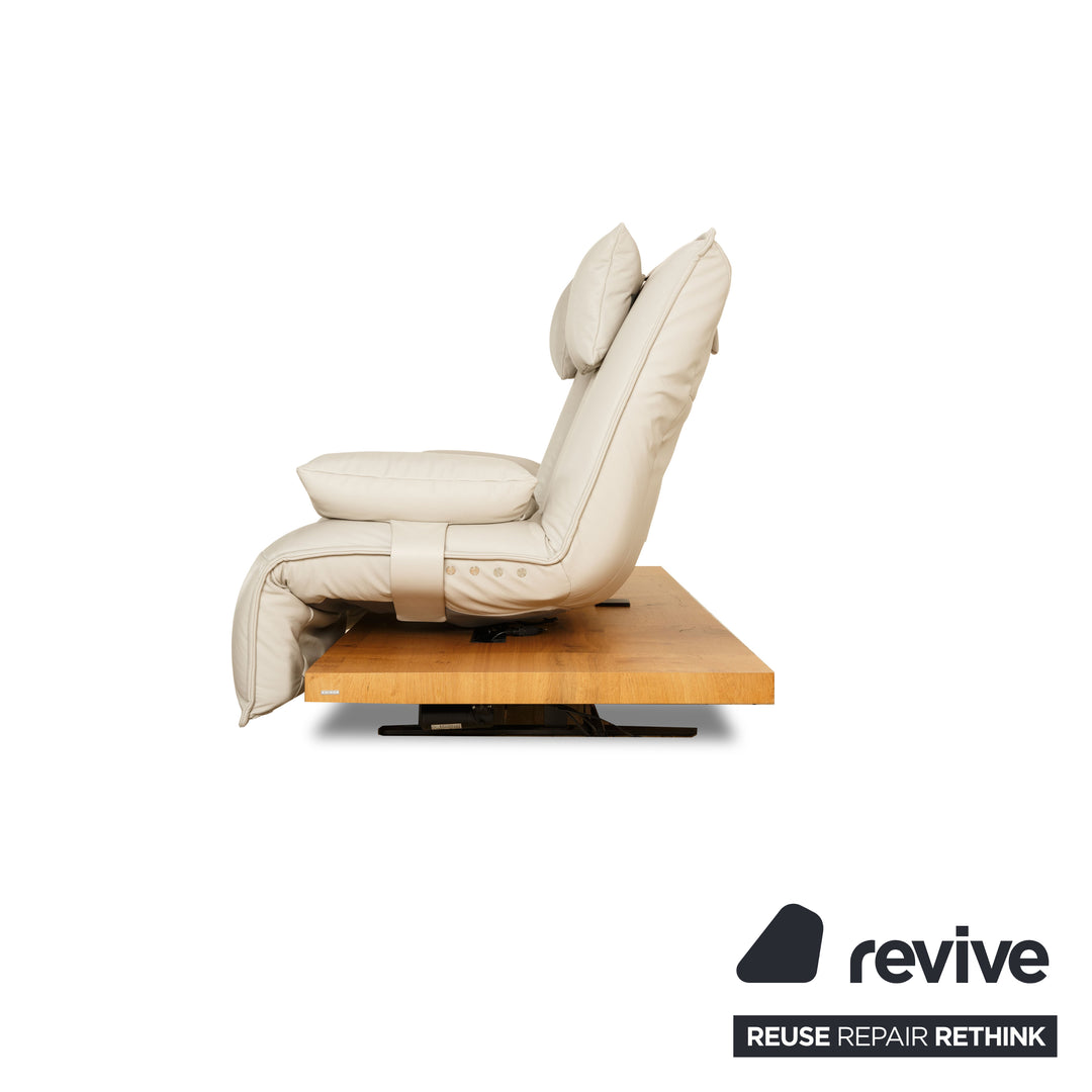 Koinor Free Motion Epos 3 Leather Two Seater Grey Beige Greige Electric Function Sofa Couch