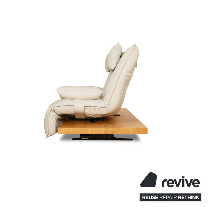 Koinor Free Motion Epos 3 Leather Two Seater Grey Beige Greige Electric Function Sofa Couch