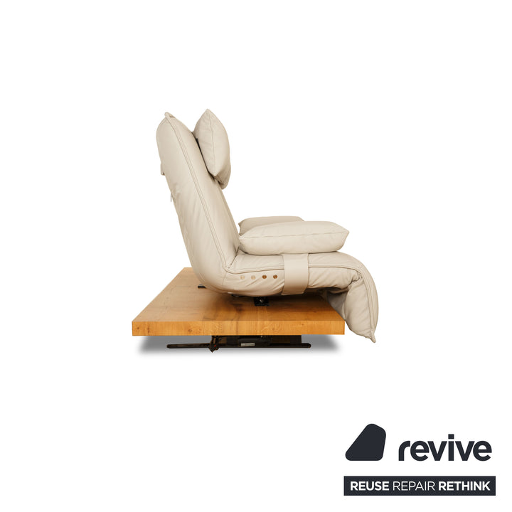 Koinor Free Motion Epos 3 Leather Two Seater Grey Beige Greige Electric Function Sofa Couch