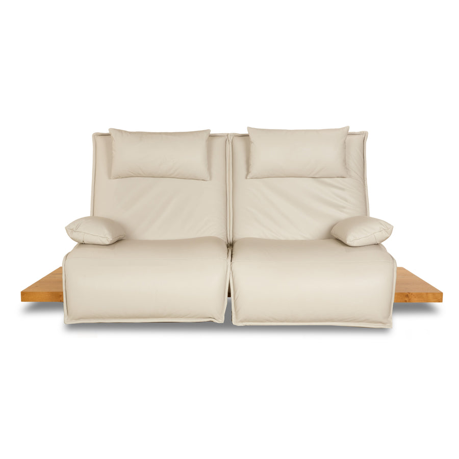 Koinor Free Motion Epos 3 Leder Zweisitzer Grau Beige Greige elektrische Funktion Sofa Couch