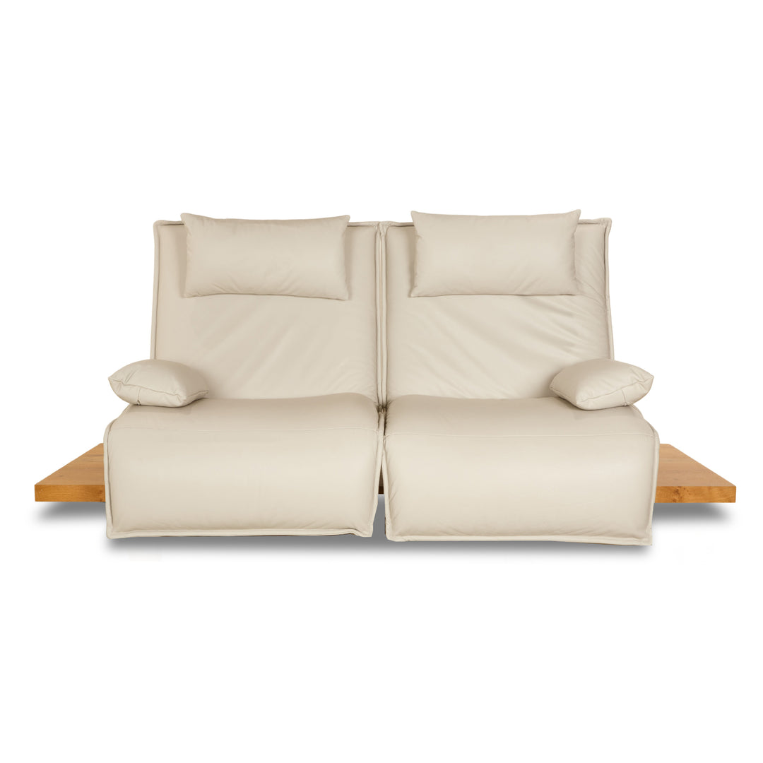 Koinor Free Motion Epos 3 Leather Two Seater Grey Beige Greige Electric Function Sofa Couch