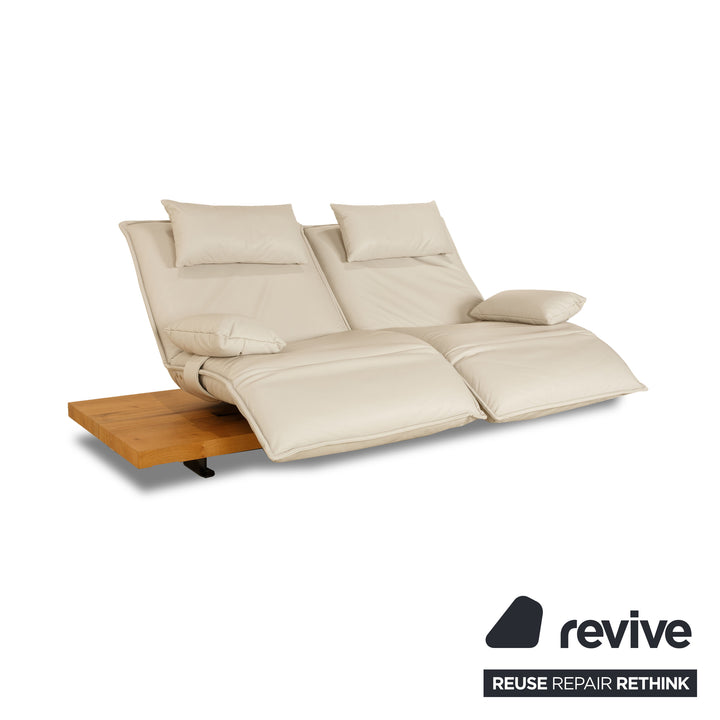 Koinor Free Motion Epos 3 Leather Two Seater Grey Beige Greige Electric Function Sofa Couch
