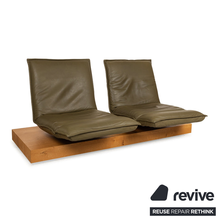 Divano a due posti Koinor Free Motion Epos 3 in pelle verde con funzione elettrica