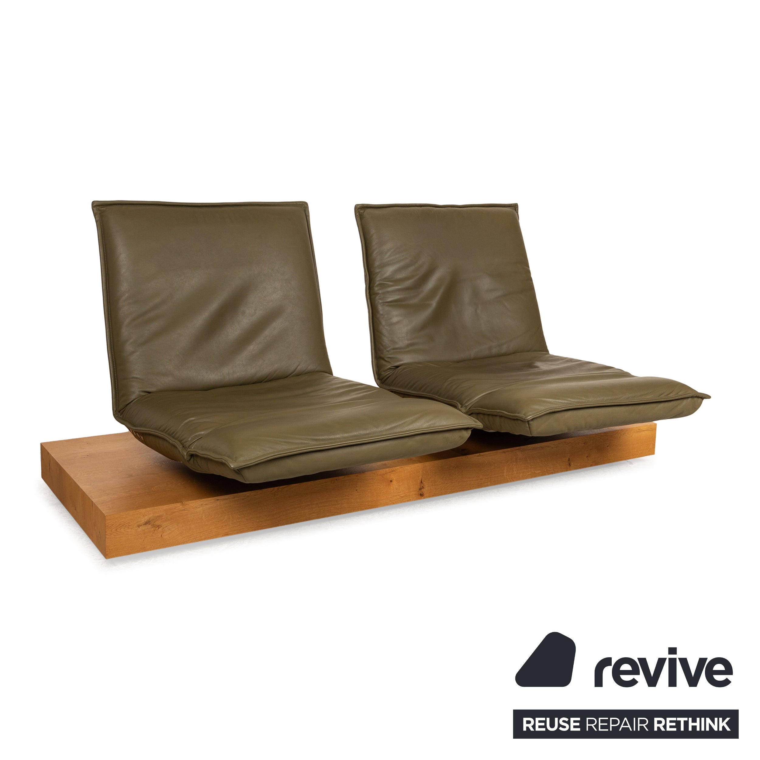 Koinor Free Motion Epos 3 Canapé deux places en cuir vert avec fonction électrique