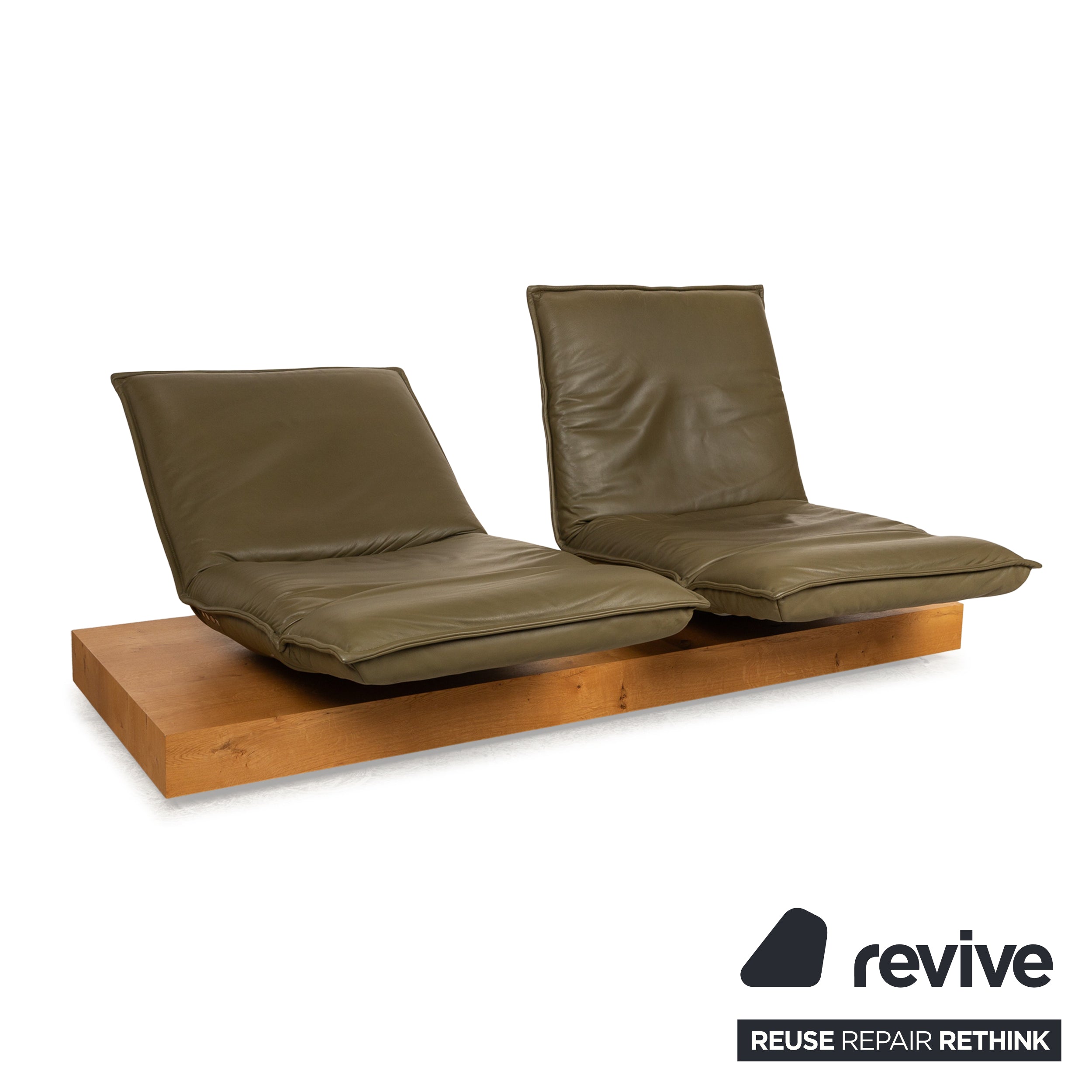 Koinor Free Motion Epos 3 Canapé deux places en cuir vert avec fonction électrique