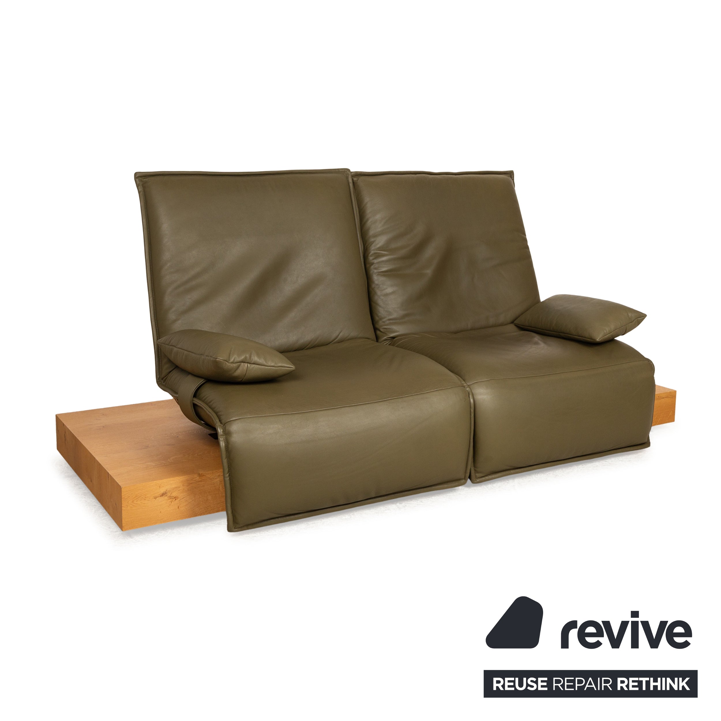 Koinor Free Motion Epos 3 Canapé deux places en cuir vert avec fonction électrique