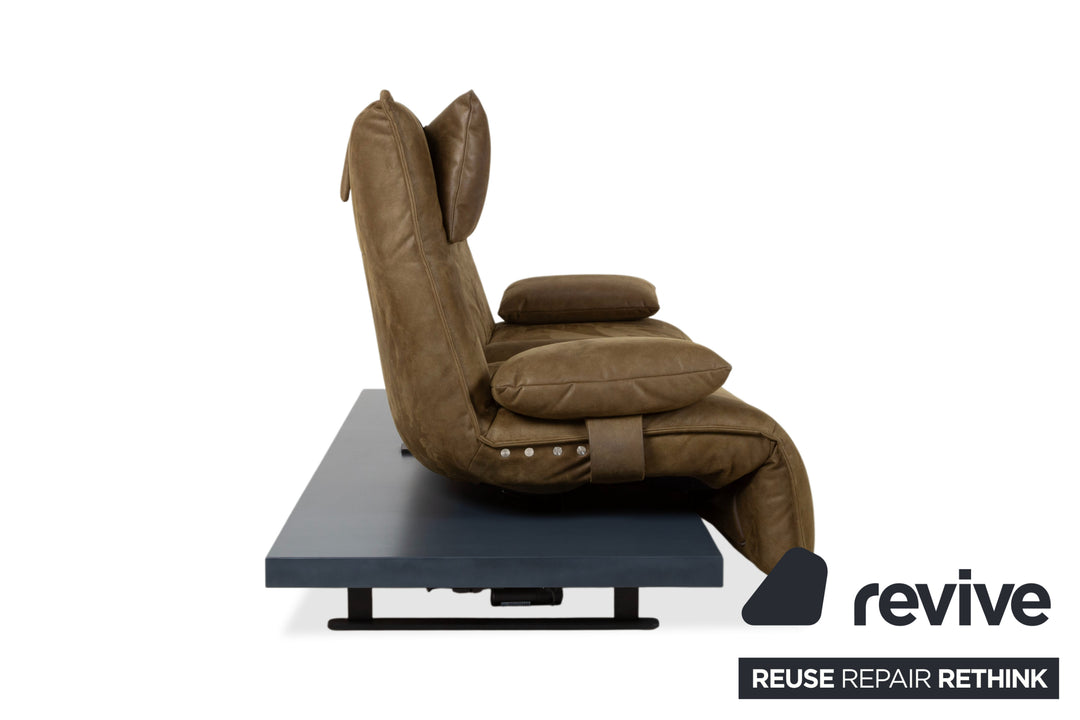 Koinor Free Motion Epos Leder Zweisitzer Oliv Grün Senf elektrische Funktion Sofa Couch