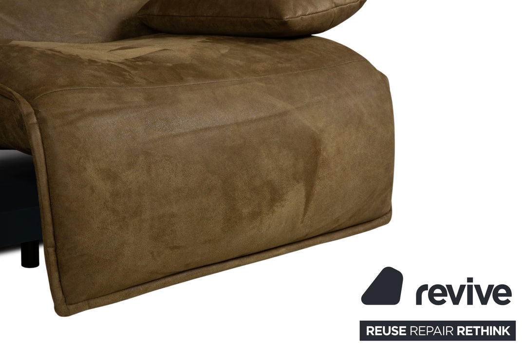 Koinor Free Motion Epos Leder Zweisitzer Oliv Grün Senf elektrische Funktion Sofa Couch