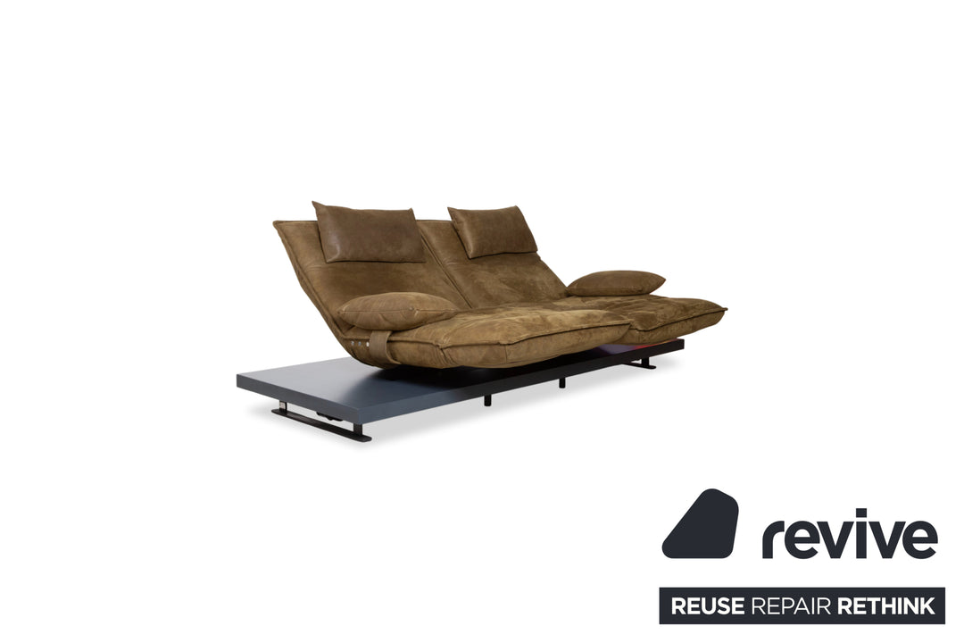 Koinor Free Motion Epos Leder Zweisitzer Oliv Grün Senf elektrische Funktion Sofa Couch