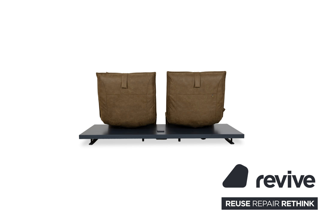 Koinor Free Motion Epos Leder Zweisitzer Oliv Grün Senf elektrische Funktion Sofa Couch