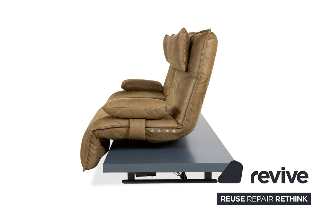 Koinor Free Motion Epos Leder Zweisitzer Oliv Grün Senf elektrische Funktion Sofa Couch
