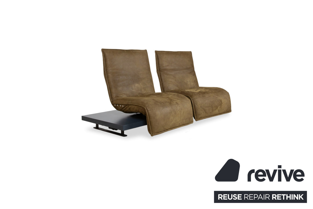 Koinor Free Motion Epos Leder Zweisitzer Oliv Grün Senf elektrische Funktion Sofa Couch