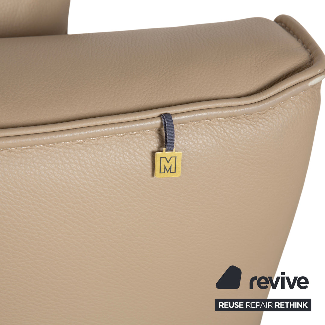 Koinor Free Motion Etino 2 Leder Holz Zweisitzer Beige elektrische Funktion Sofa Couch