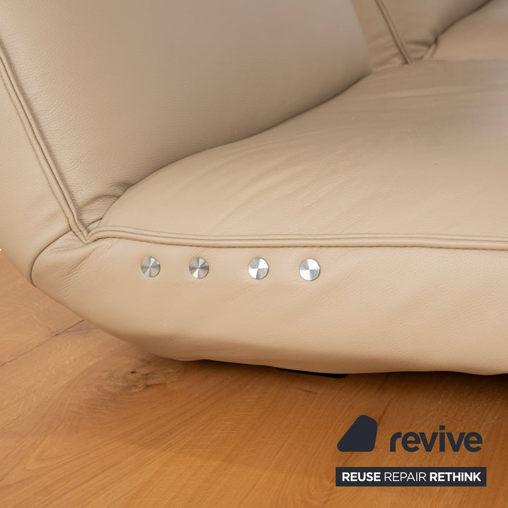 Koinor Free Motion Etino 2 Leder Holz Zweisitzer Beige elektrische Funktion Sofa Couch