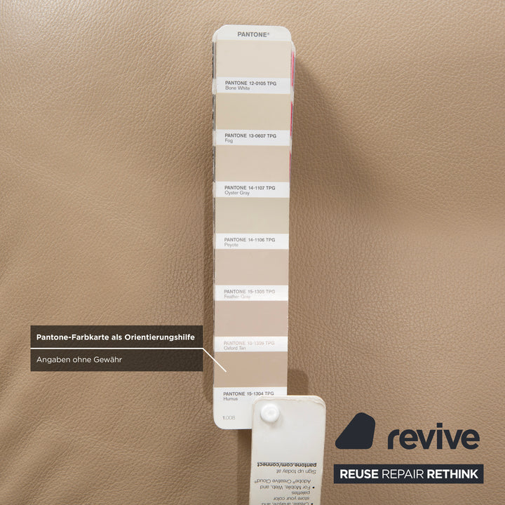 Koinor Free Motion Etino 2 Leather Wood Two-Seater Beige Electric Function Sofa Couch