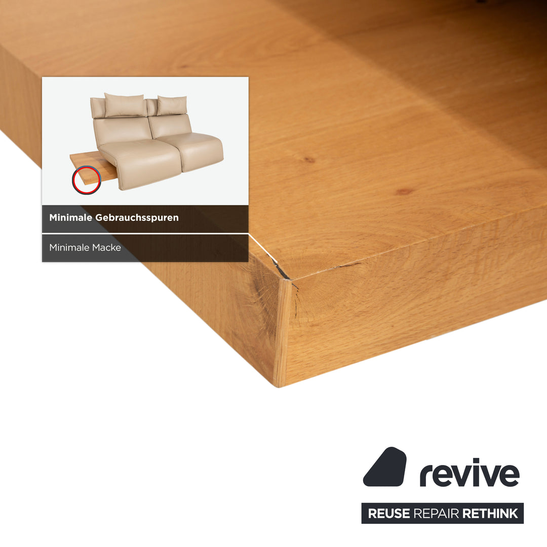 Koinor Free Motion Etino 2 Leder Holz Zweisitzer Beige elektrische Funktion Sofa Couch