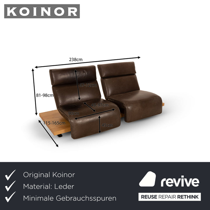 Koinor Free Motion Etino 2 Leder Zweisitzer Braun manuelle Funktion Sofa Couch