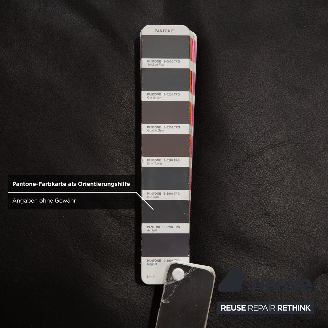 Koinor Galant Leather Corner Sofa Anthracite Dark Grey Slate Sofa Couch