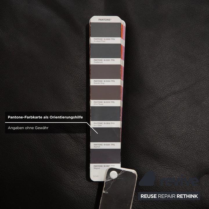 Koinor Galant Leather Corner Sofa Anthracite Dark Grey Slate Sofa Couch