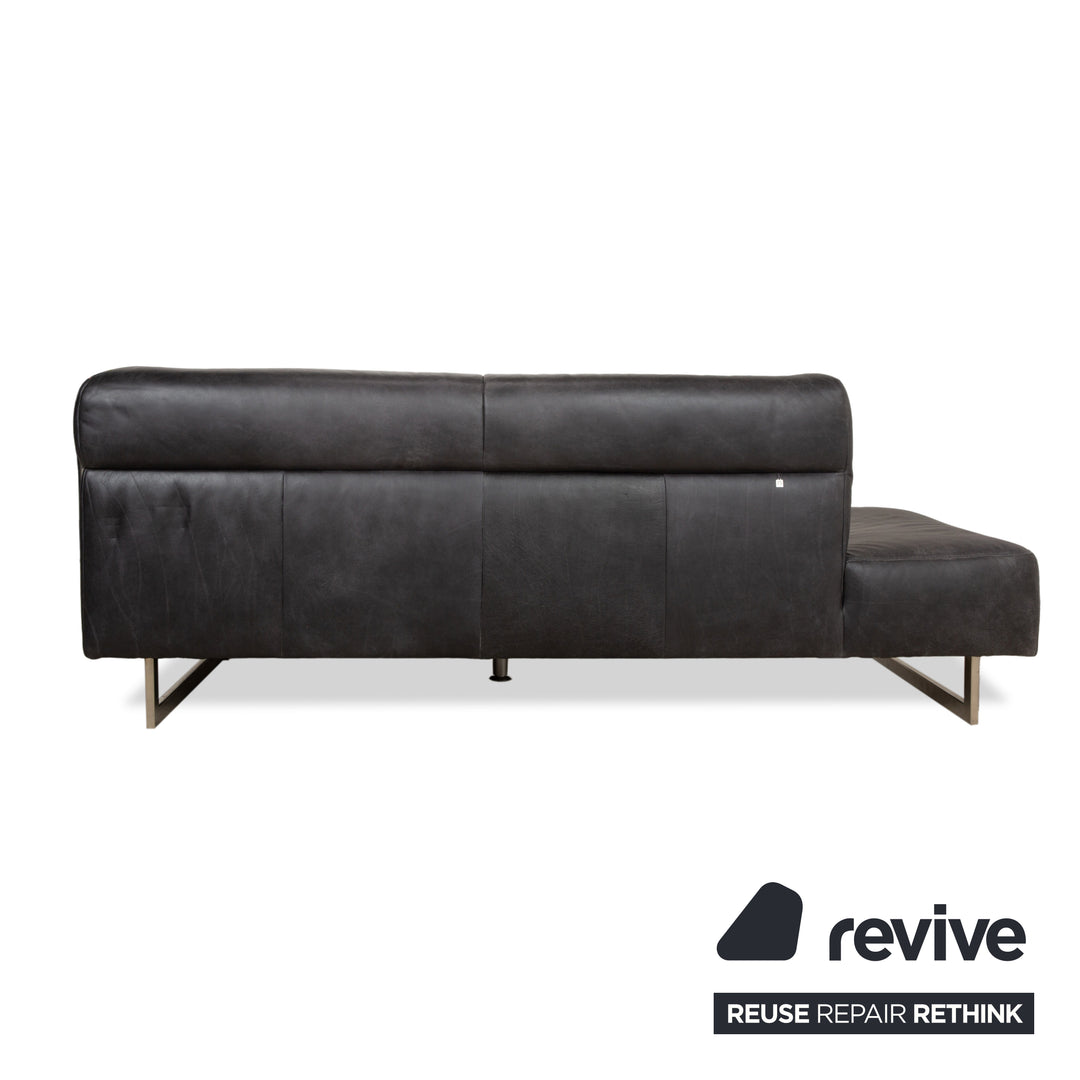 Koinor Galant Leather Corner Sofa Anthracite Dark Grey Slate Sofa Couch