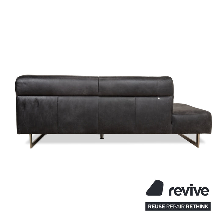 Koinor Galant Leather Corner Sofa Anthracite Dark Grey Slate Sofa Couch