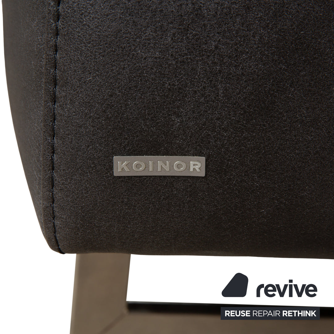 Koinor Galant Leather Corner Sofa Anthracite Dark Grey Slate Sofa Couch