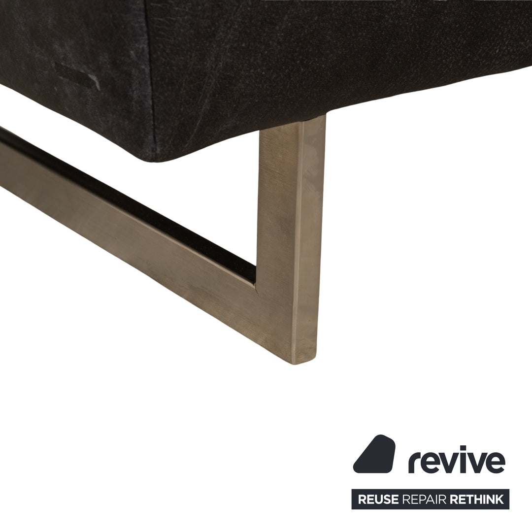 Koinor Galant Leather Corner Sofa Anthracite Dark Grey Slate Sofa Couch