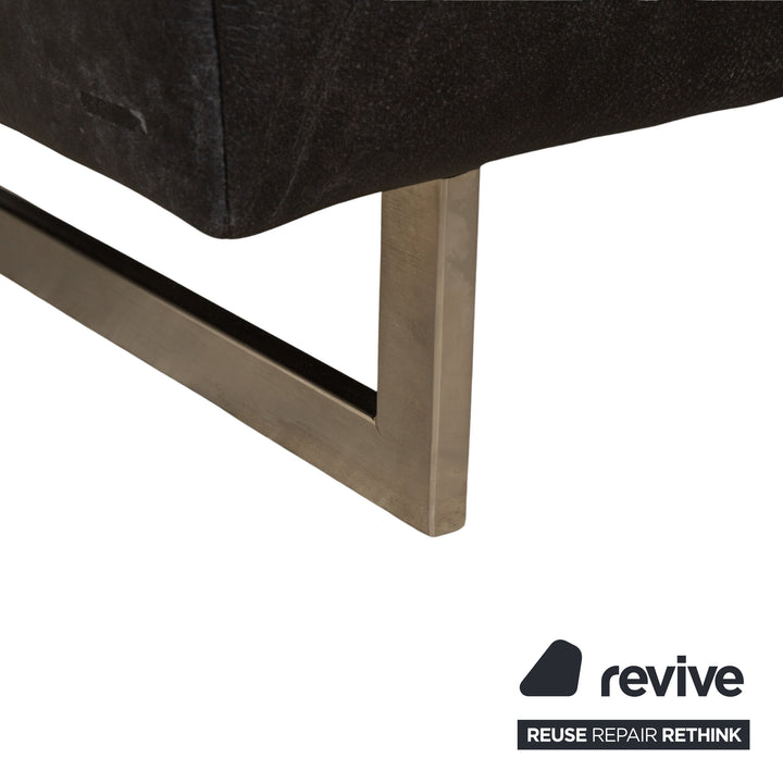 Koinor Galant Leather Corner Sofa Anthracite Dark Grey Slate Sofa Couch