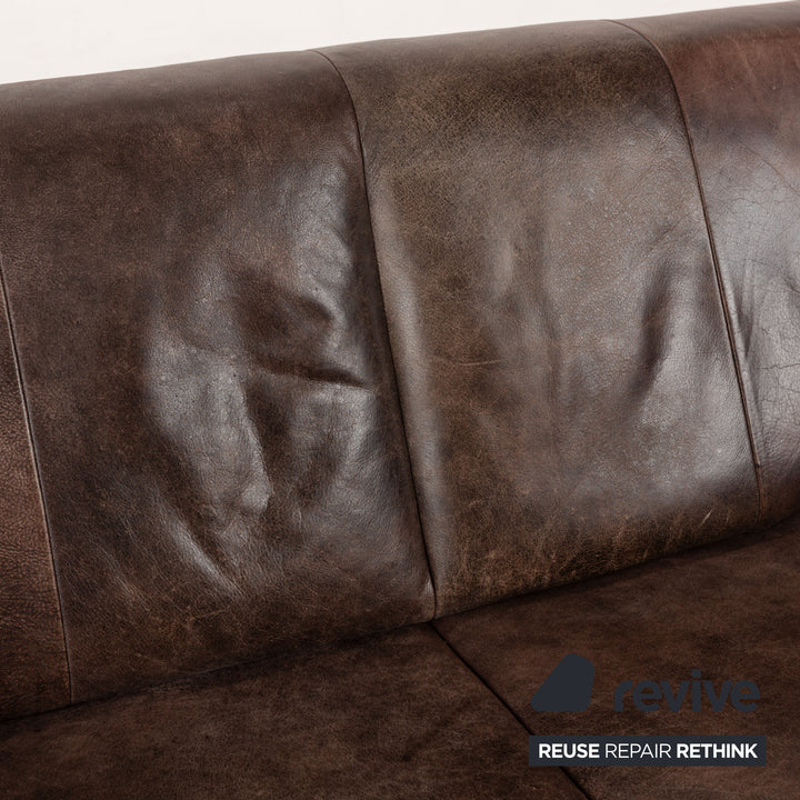 Koinor Gamma Leather Two-Seater Brown Sofa Couch