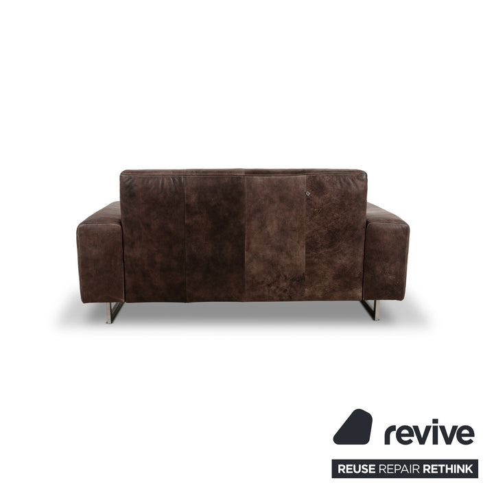 Koinor Gamma Leather Two-Seater Brown Sofa Couch