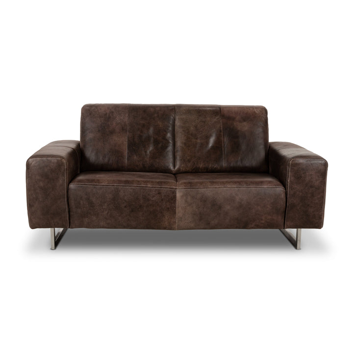 Koinor Gamma Leather Two-Seater Brown Sofa Couch