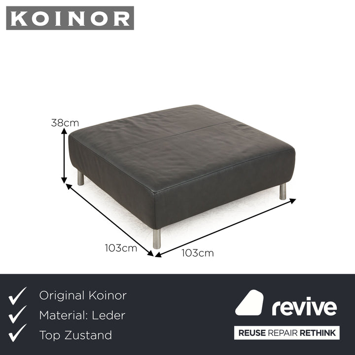 Koinor Genesis Leder Hocker Grau