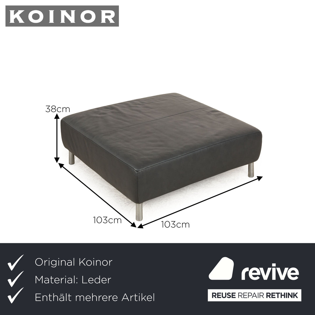 Koinor Genesis Leder Sofa Garnitur Grau Hocker Viersitzer  Couch