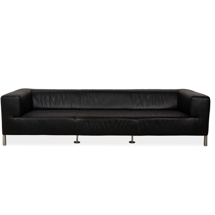 Koinor Genesis Leather Sofa Black Four-Seater Couch