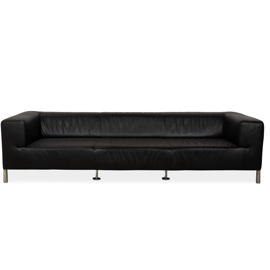 Koinor Genesis Leather Sofa Black Four-Seater Couch