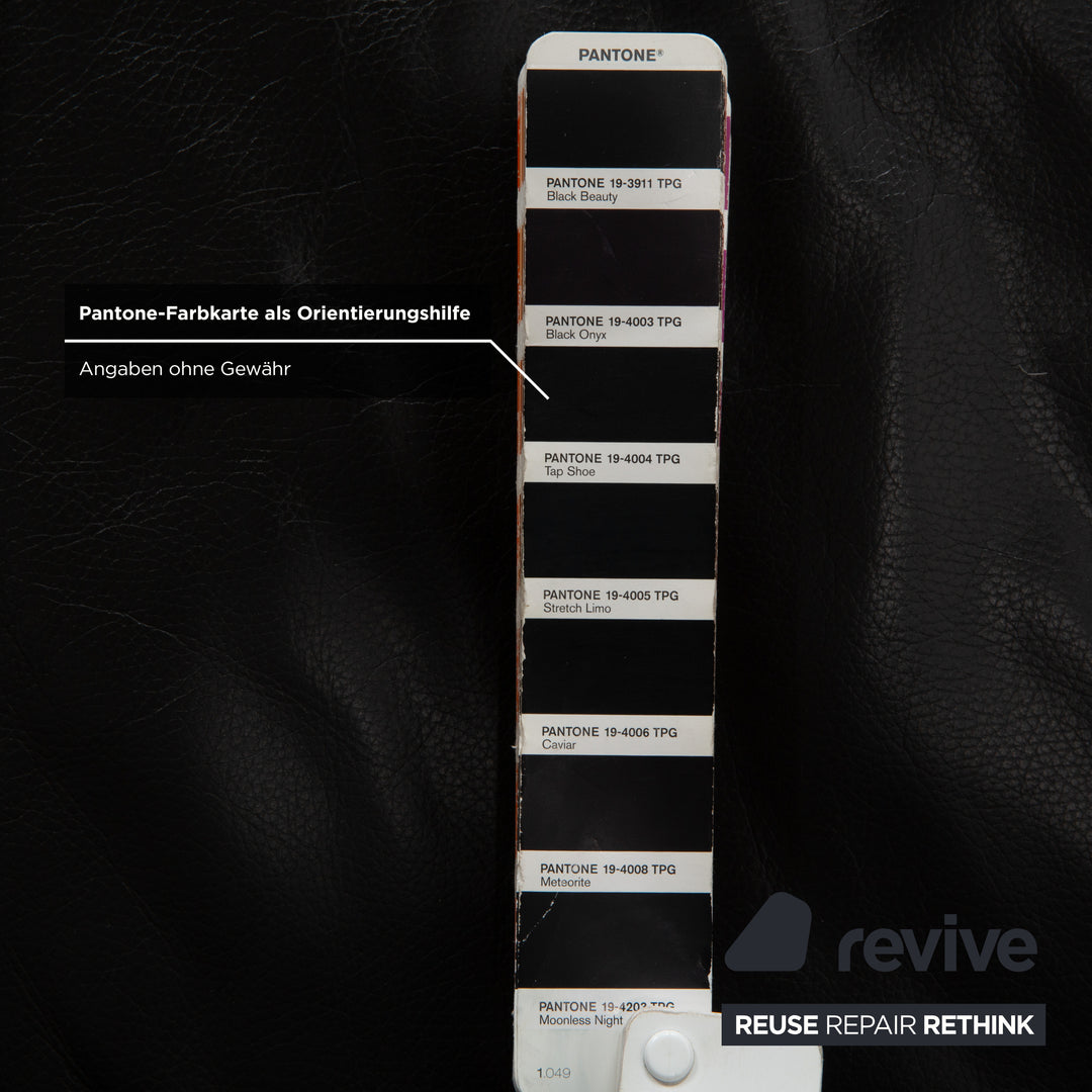 Canapé quatre places en cuir noir Koinor Genesis