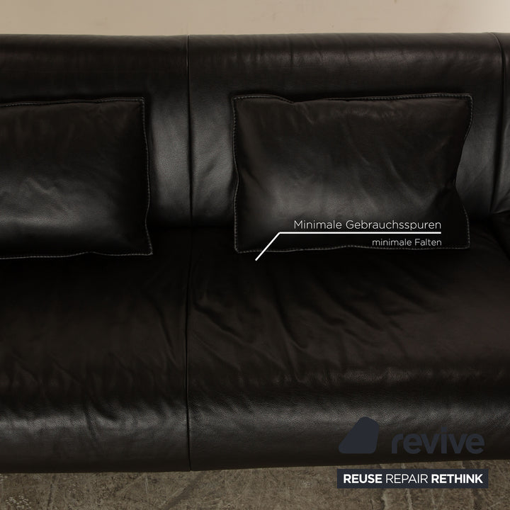 Koinor Gismo Leather Sofa Set Black Three Seater Two Seater Sofa Couch
