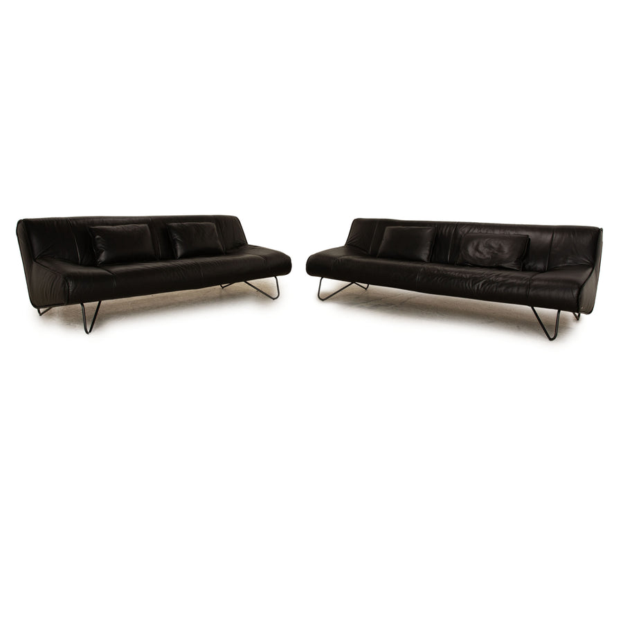 Koinor Gismo Leather Sofa Set Black Three Seater Two Seater Sofa Couch