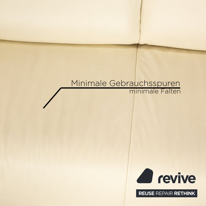 Koinor Goya Leder Zweisitzer Creme Sofa Couch manuelle Funktion