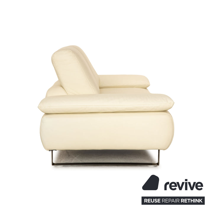 Koinor Goya leather two-seater cream sofa couch manual function