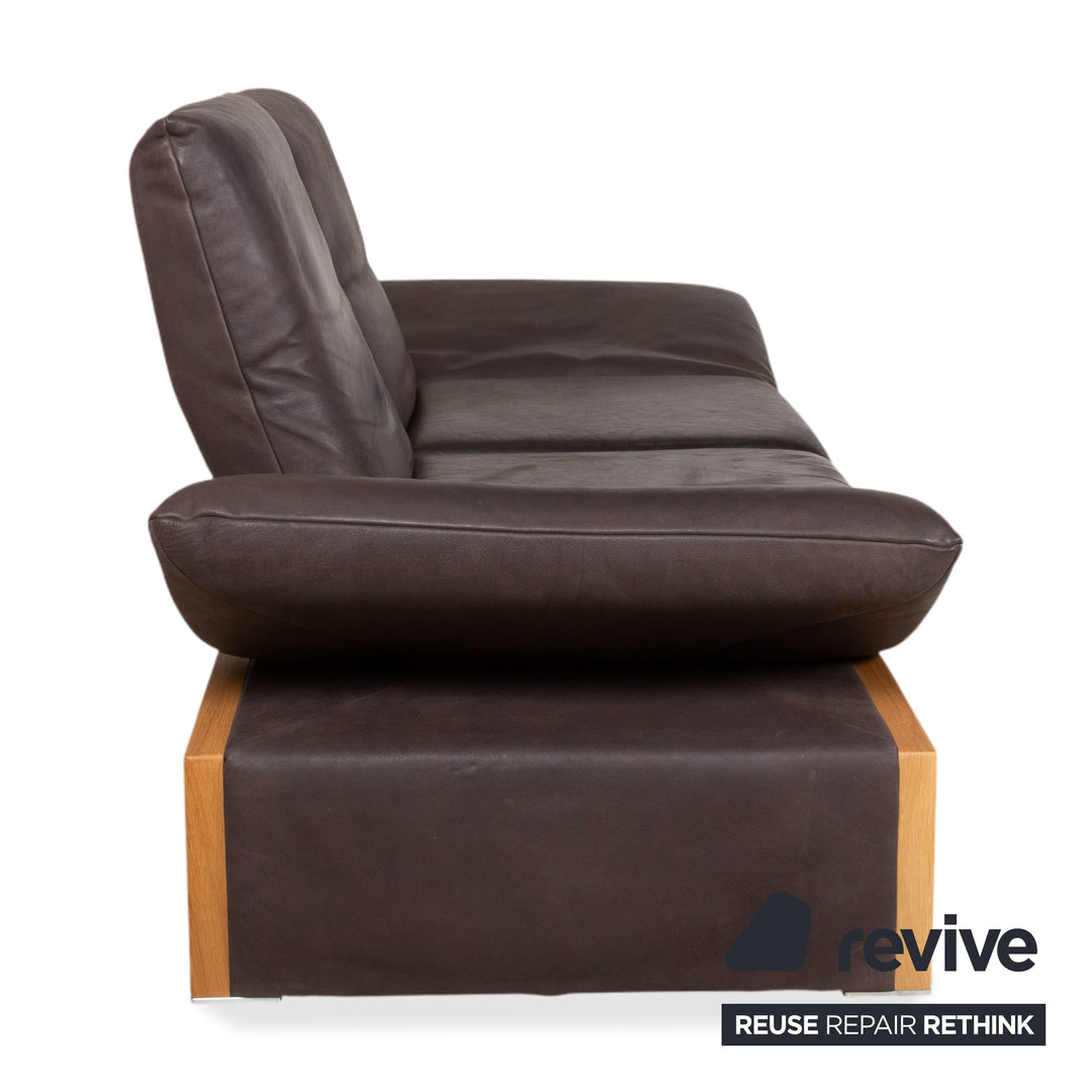 Koinor Harriet Garnitur Leder Holz 2x Zweisitzer Braun Mokka manuelle Funktion Sofa Couch