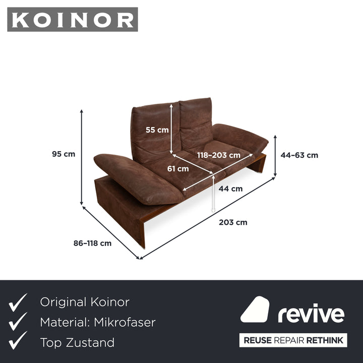 Koinor Harriet Leder Zweisitzer Braun Tabak manuelle Funktion