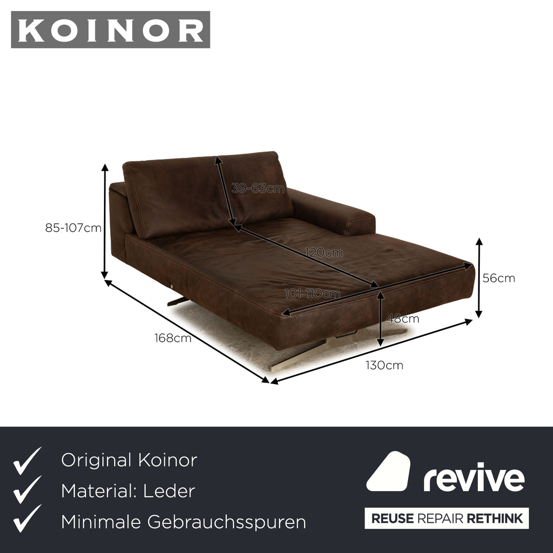 Koinor Hennessie Leather Lounger Brown manual function
