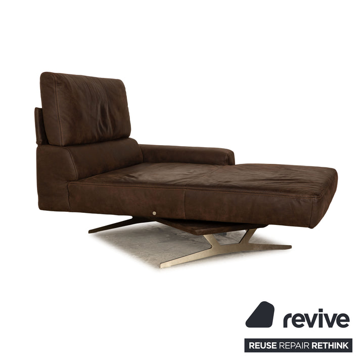 Koinor Hennessie Leather Lounger Brown manual function