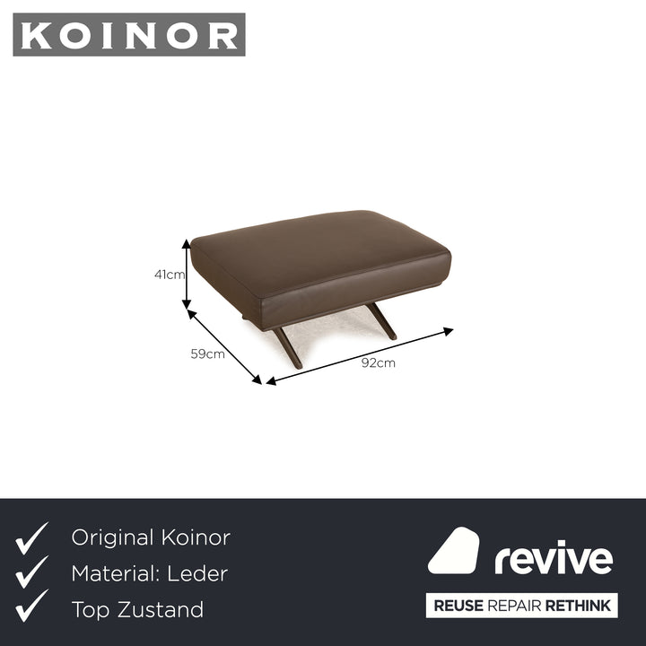 Koinor Hiero Leder Hocker Grau Braun