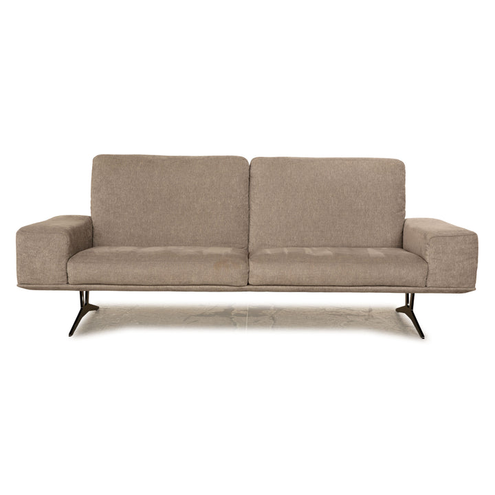 Koinor Hiero Fabric Three Seater Gray Sofa Couch Manual Function