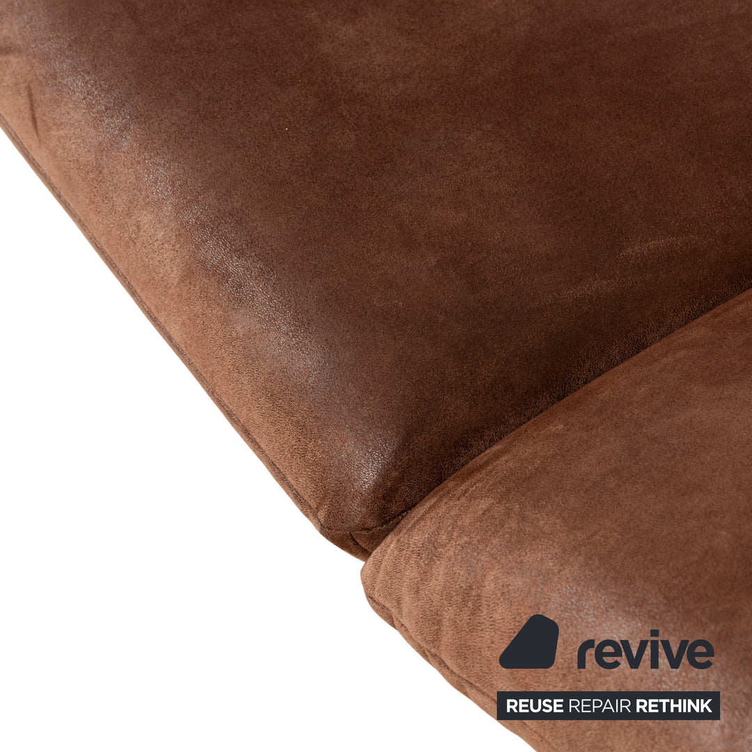 Koinor Houston Leder Stoff Zweisitzer Braun Rot manuelle Funktion Sofa Couch