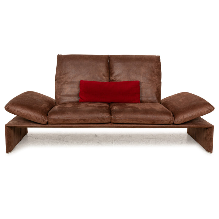 Koinor Houston Leder Stoff Zweisitzer Braun Rot manuelle Funktion Sofa Couch