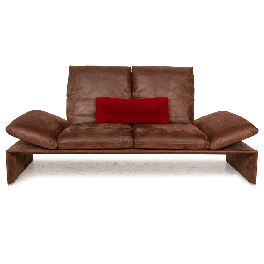 Koinor Houston Leder Stoff Zweisitzer Braun Rot manuelle Funktion Sofa Couch
